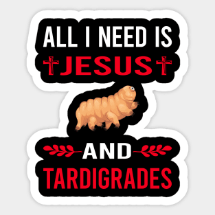 I Need Jesus And Tardigrade Tardigrades Tardigrada Water Bear Bears Waterbear Moss Piglet Piglets Sticker